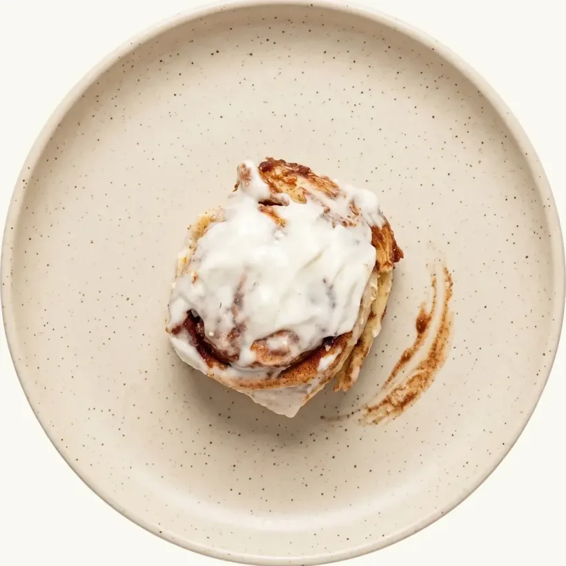 the cinnalite — a 140-calorie frosted cinnamon roll